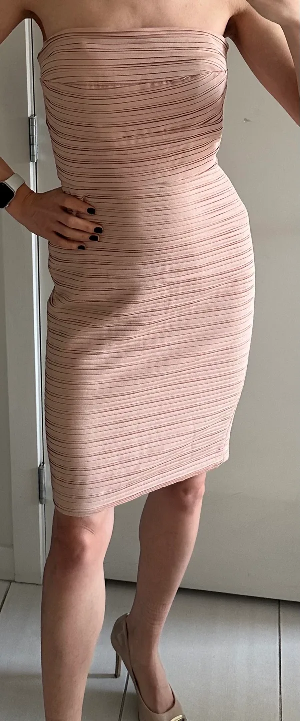 Mango Pink Strapless Dress image indicator(2)