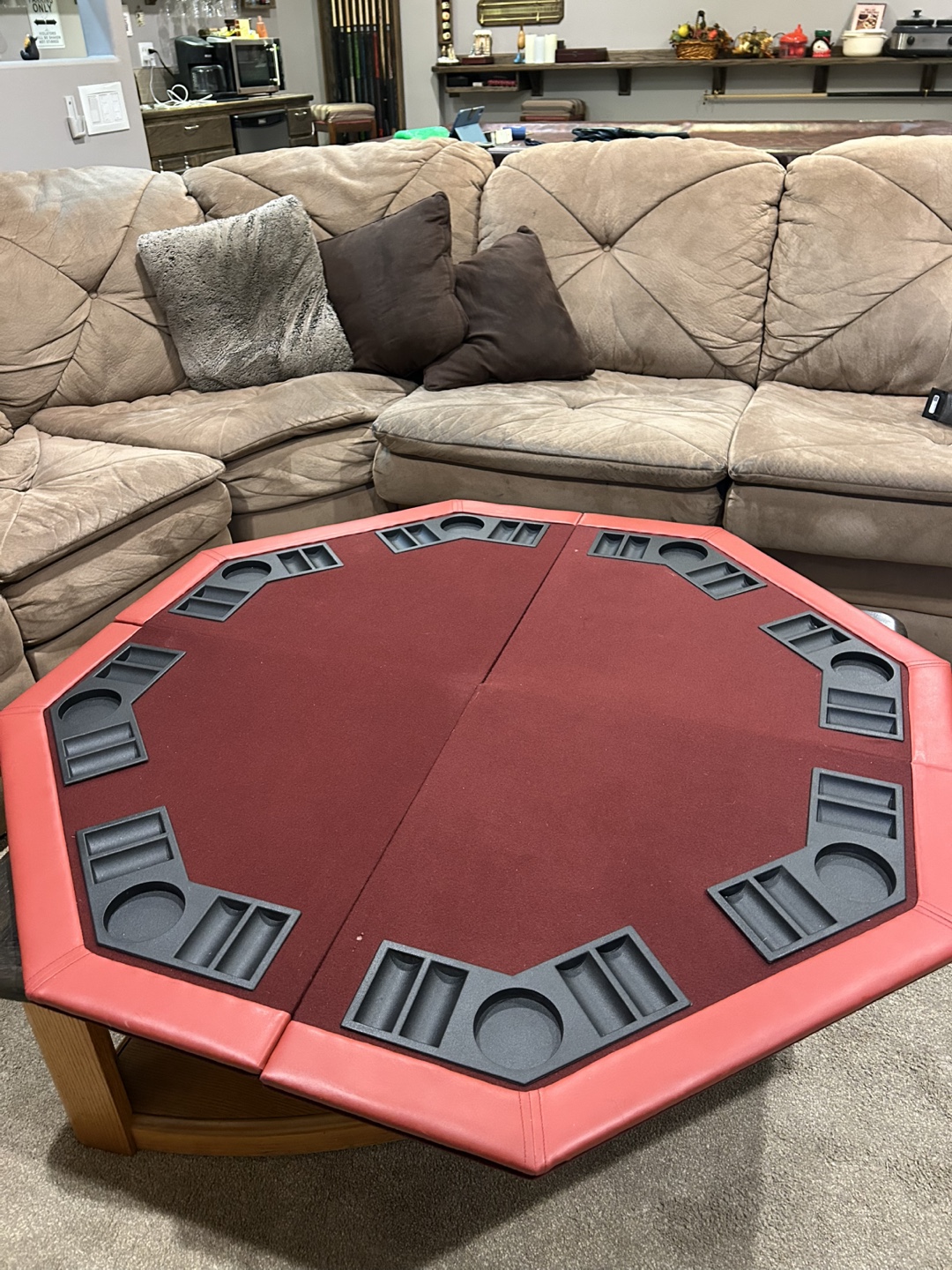 Octagonal Poker Table Top with Cup Holders - photo 2