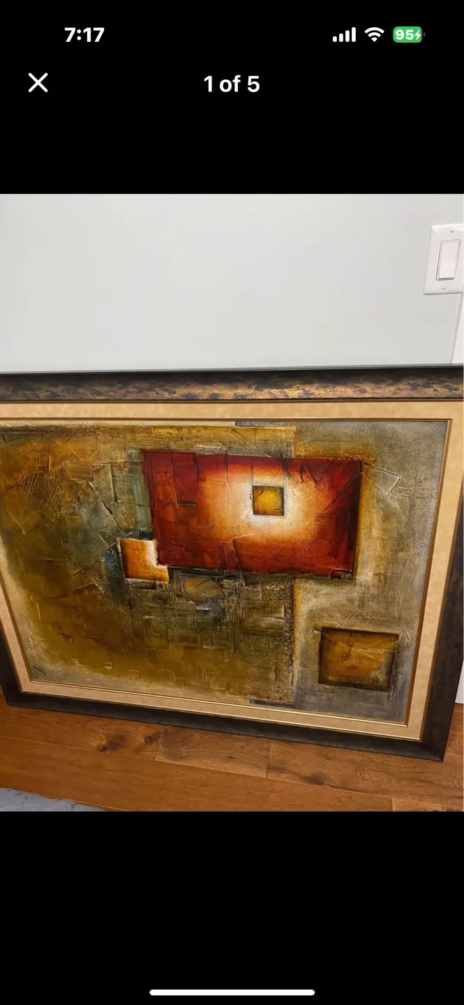 Large Abstract Framed Wall Art thumbnail
