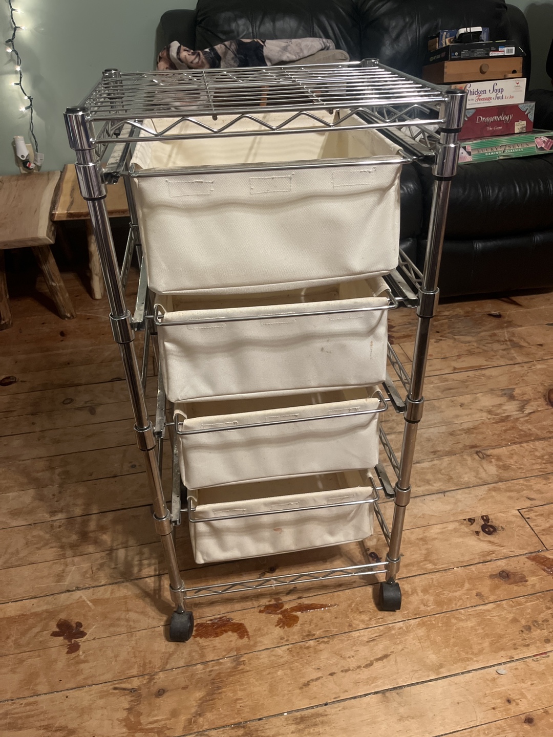 Rolling Storage Cart with Fabric Drawers