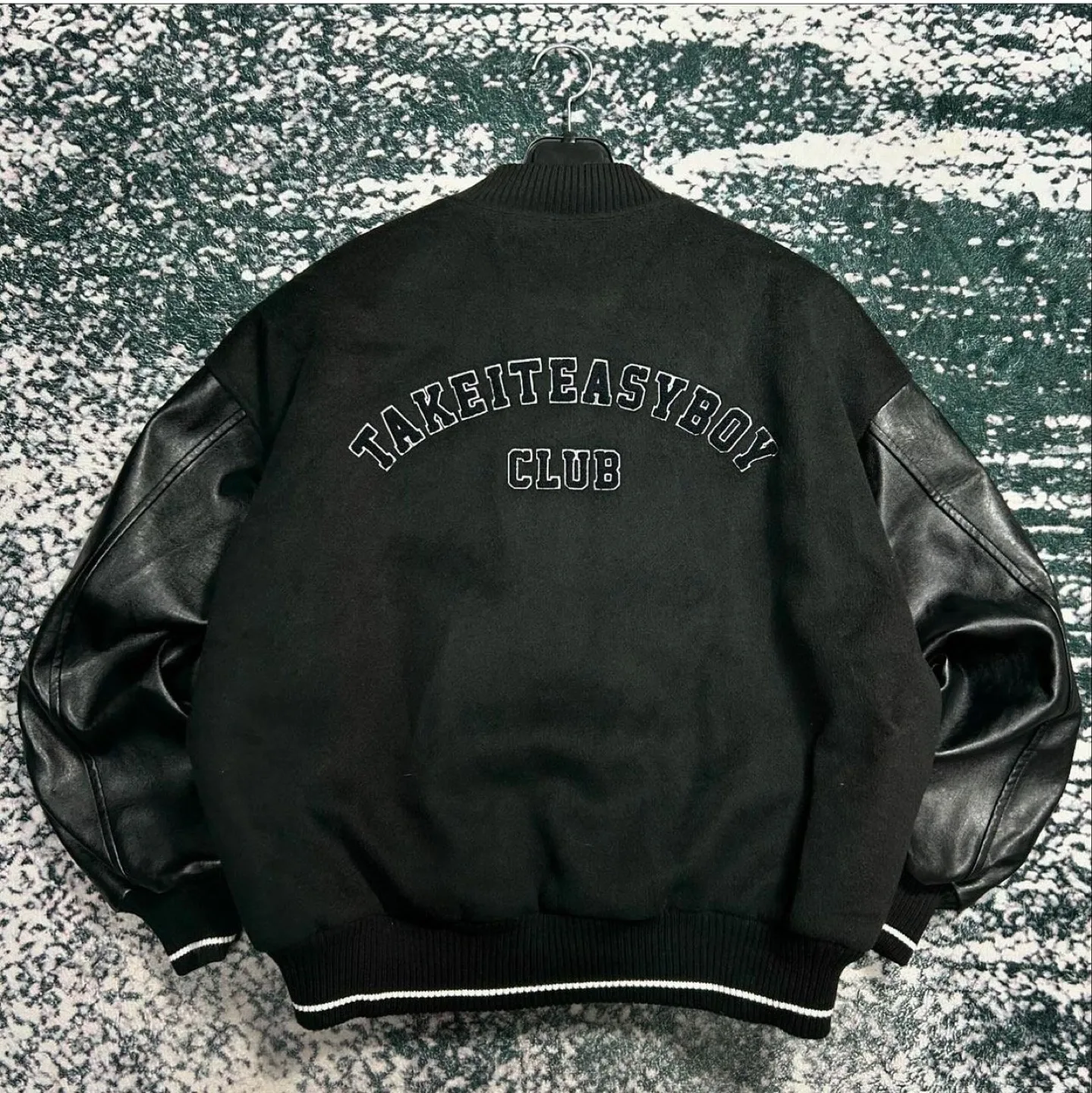 Takeiteasyboy Varsity Jacket image indicator(2)