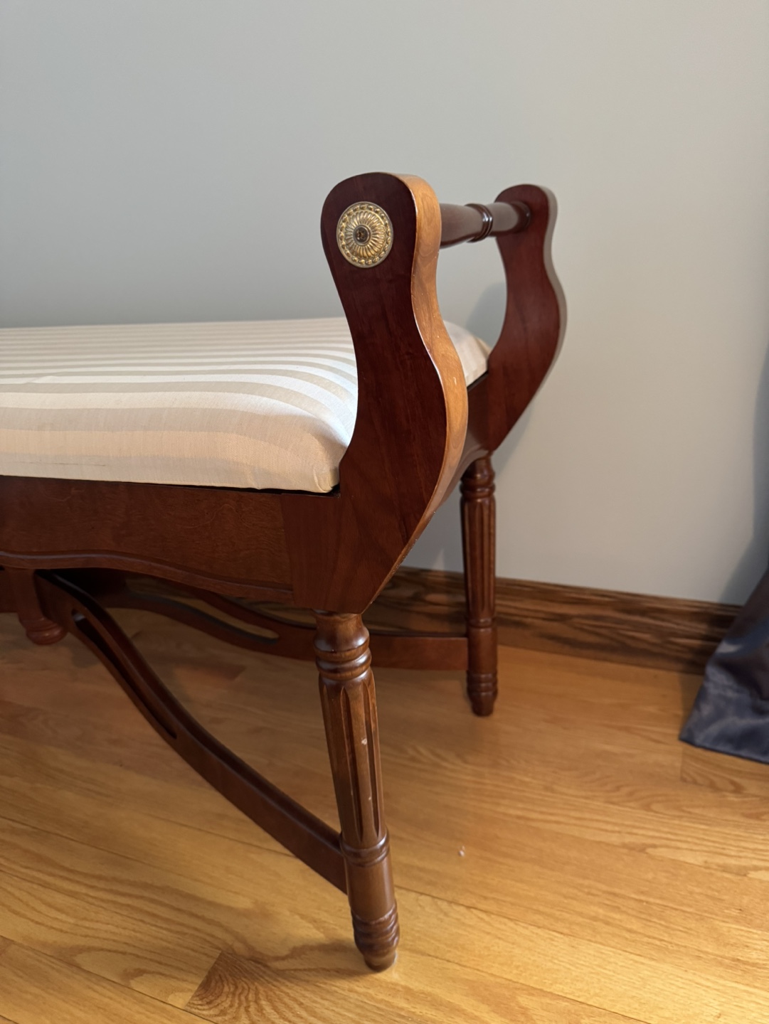 Wooden Storage Bench with Upholstered Seat - photo 2