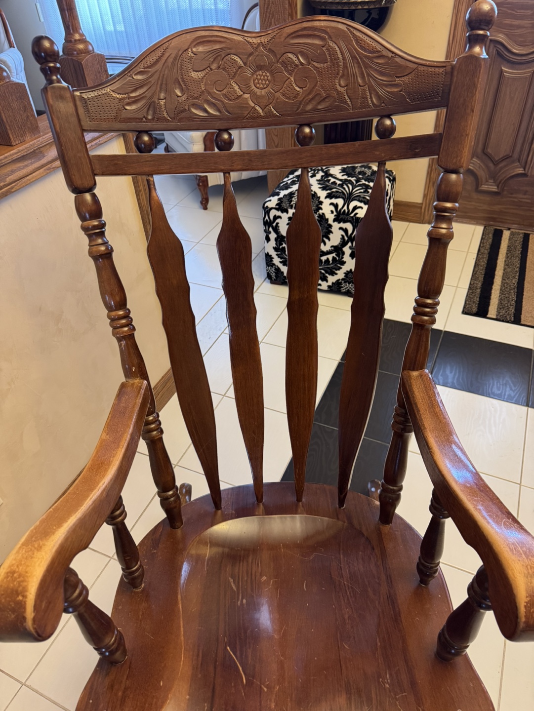 Vintage Wooden Rocking Chair - photo 2