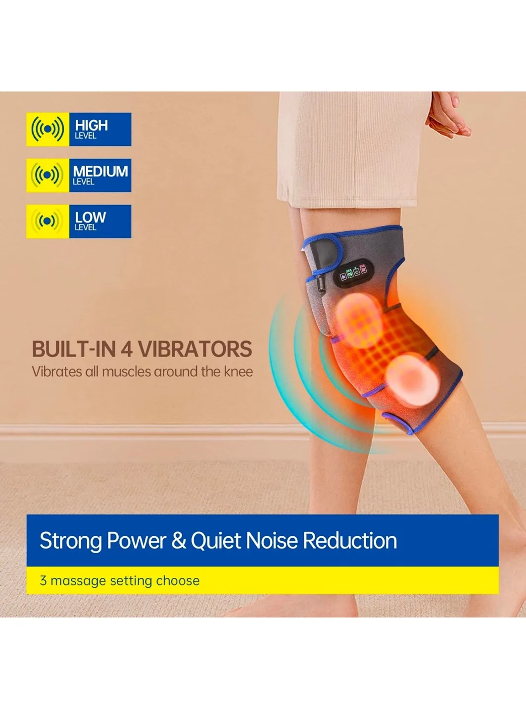 Electric Heated Knee Wraps with Vibration image indicator(3)