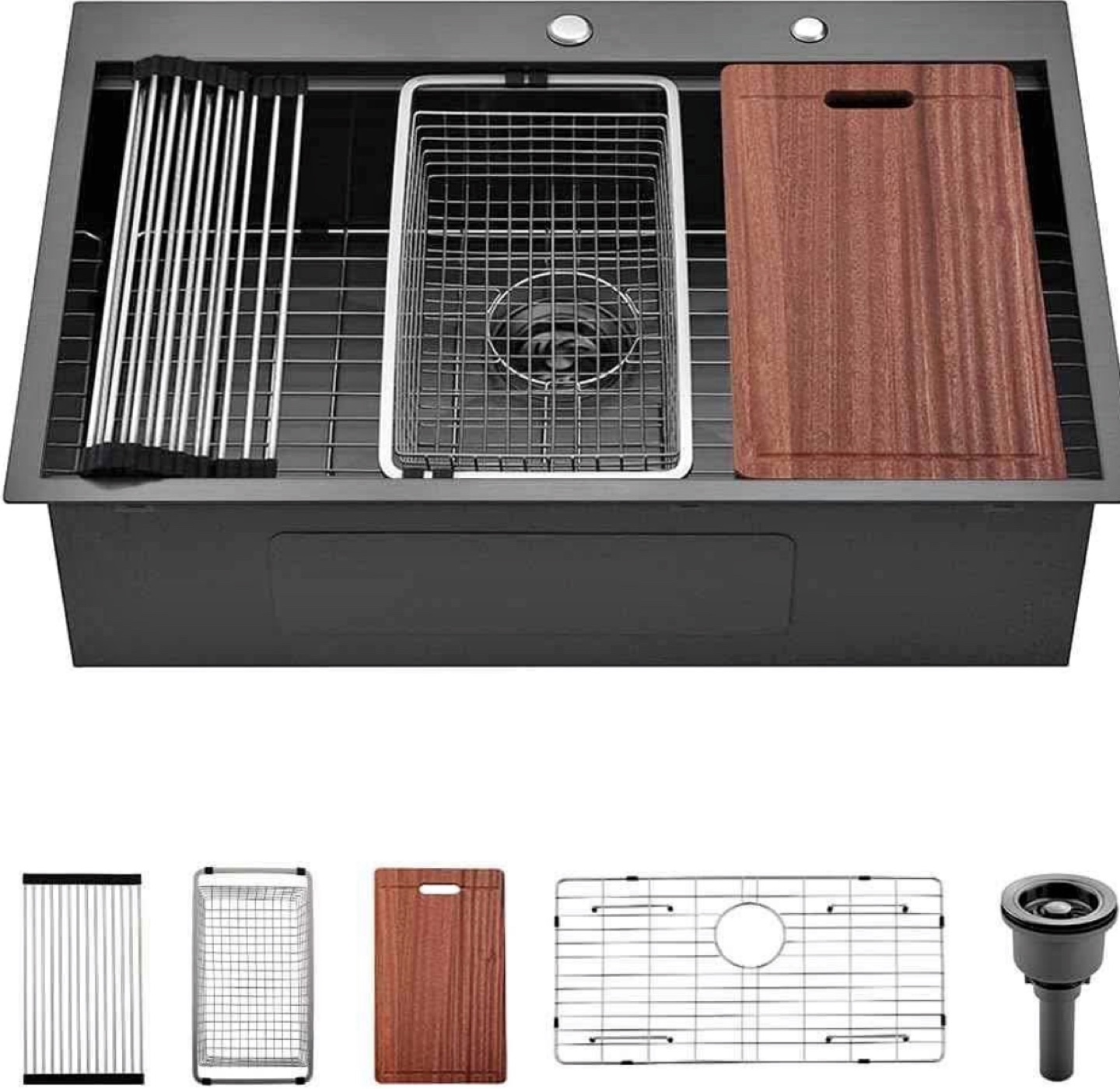 Black Nano Kitchen Sink with Accessories - photo 5