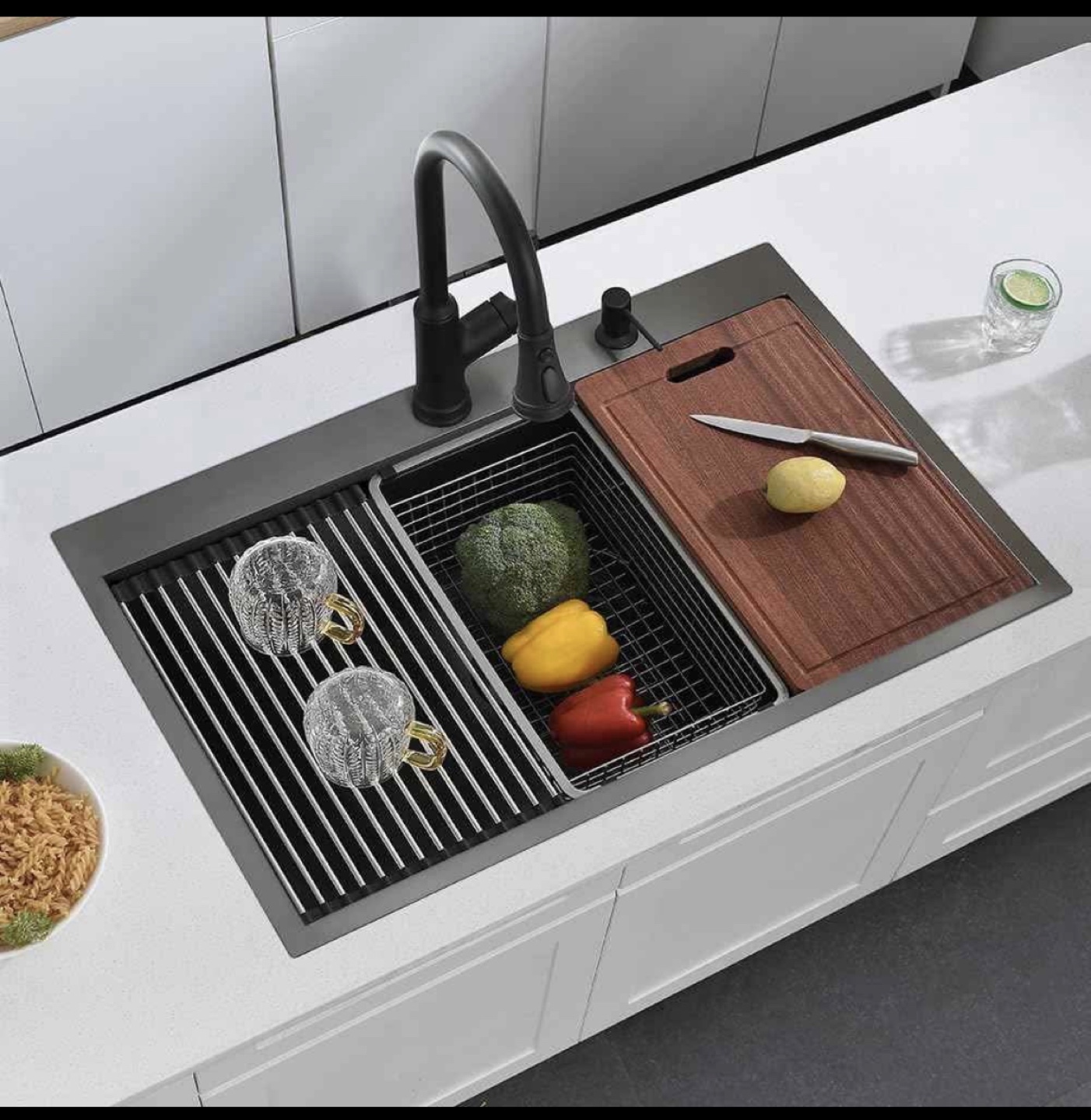 Black Nano Kitchen Sink with Accessories - photo 4