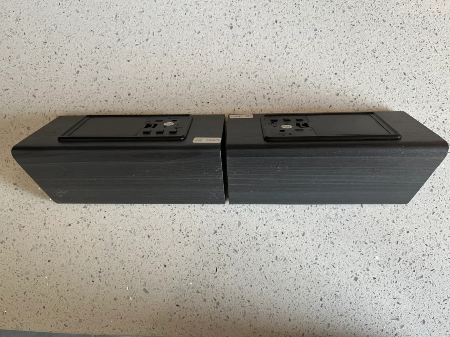 Pair of  Digital LED Alarm Clocks with Temperature and Humidity image indicator(3)