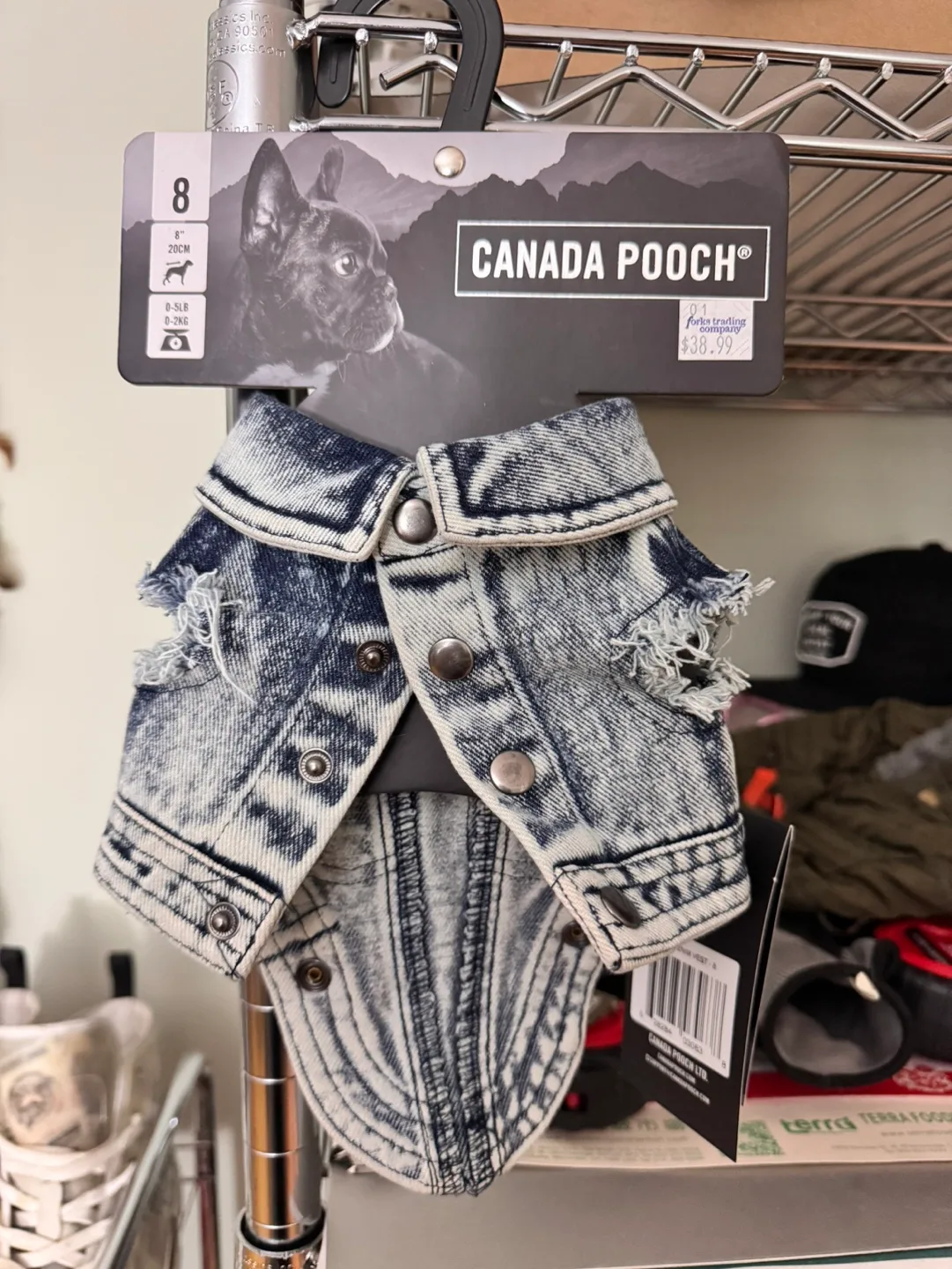 Canada Pooch Dog Denim Vest, Size 8 image indicator(2)