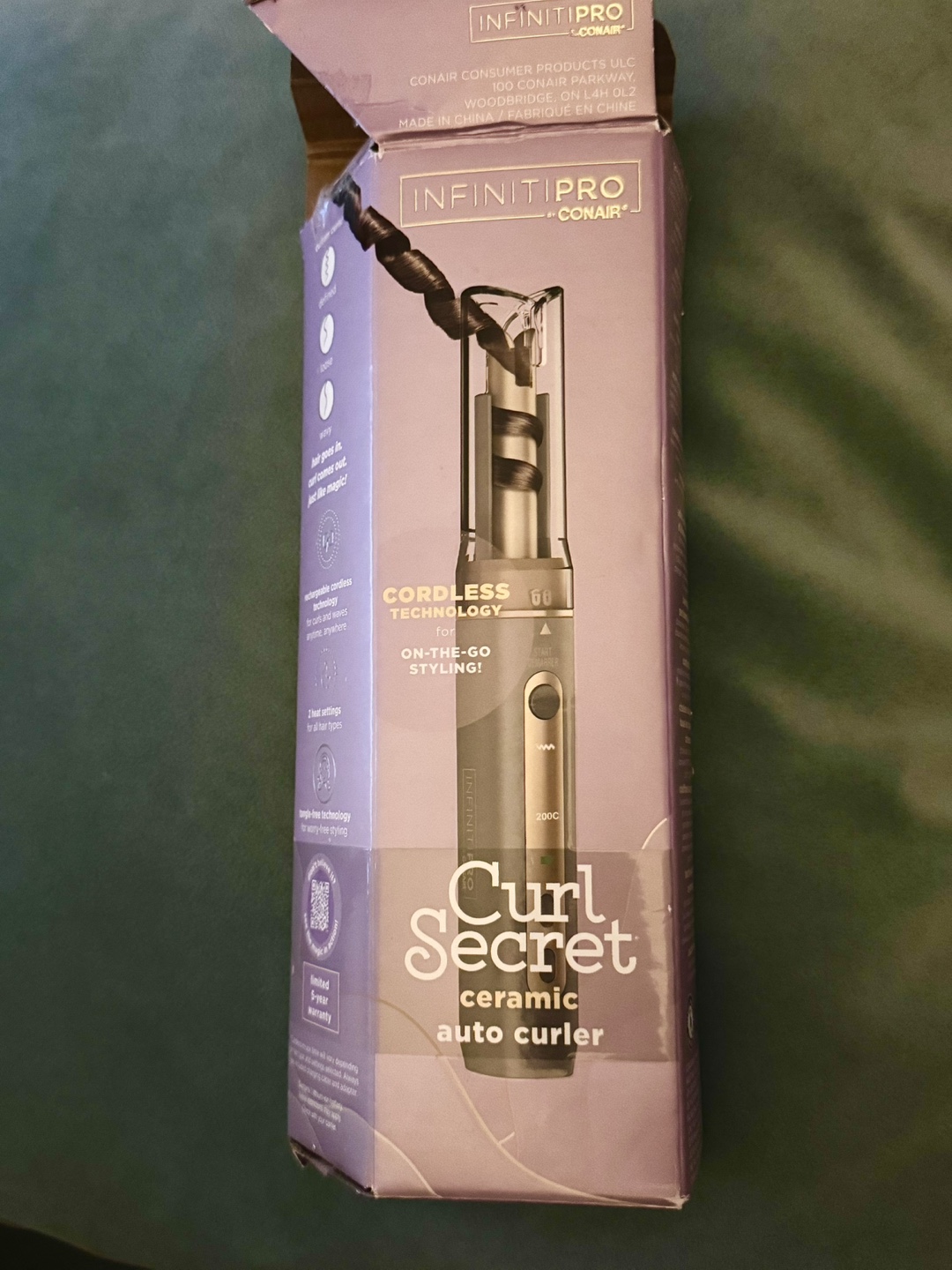 Conair Infinitipro Curl Secret Cordless Ceramic Auto Curler
