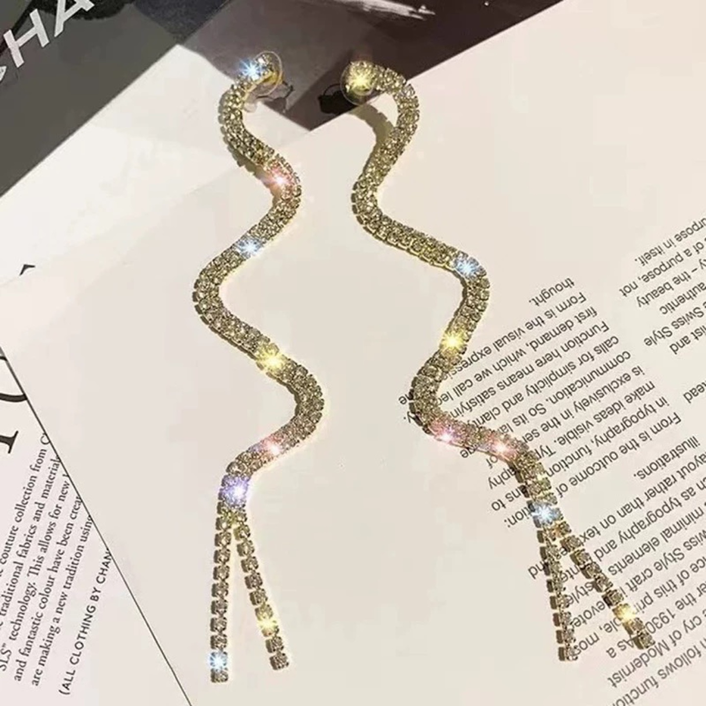 Rhinestone Dangle Earrings - photo 2