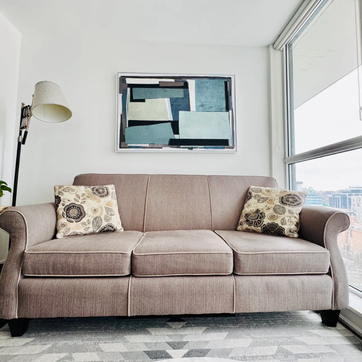 Leon’s Sofa (Taupe Colour) + 2 Cushions