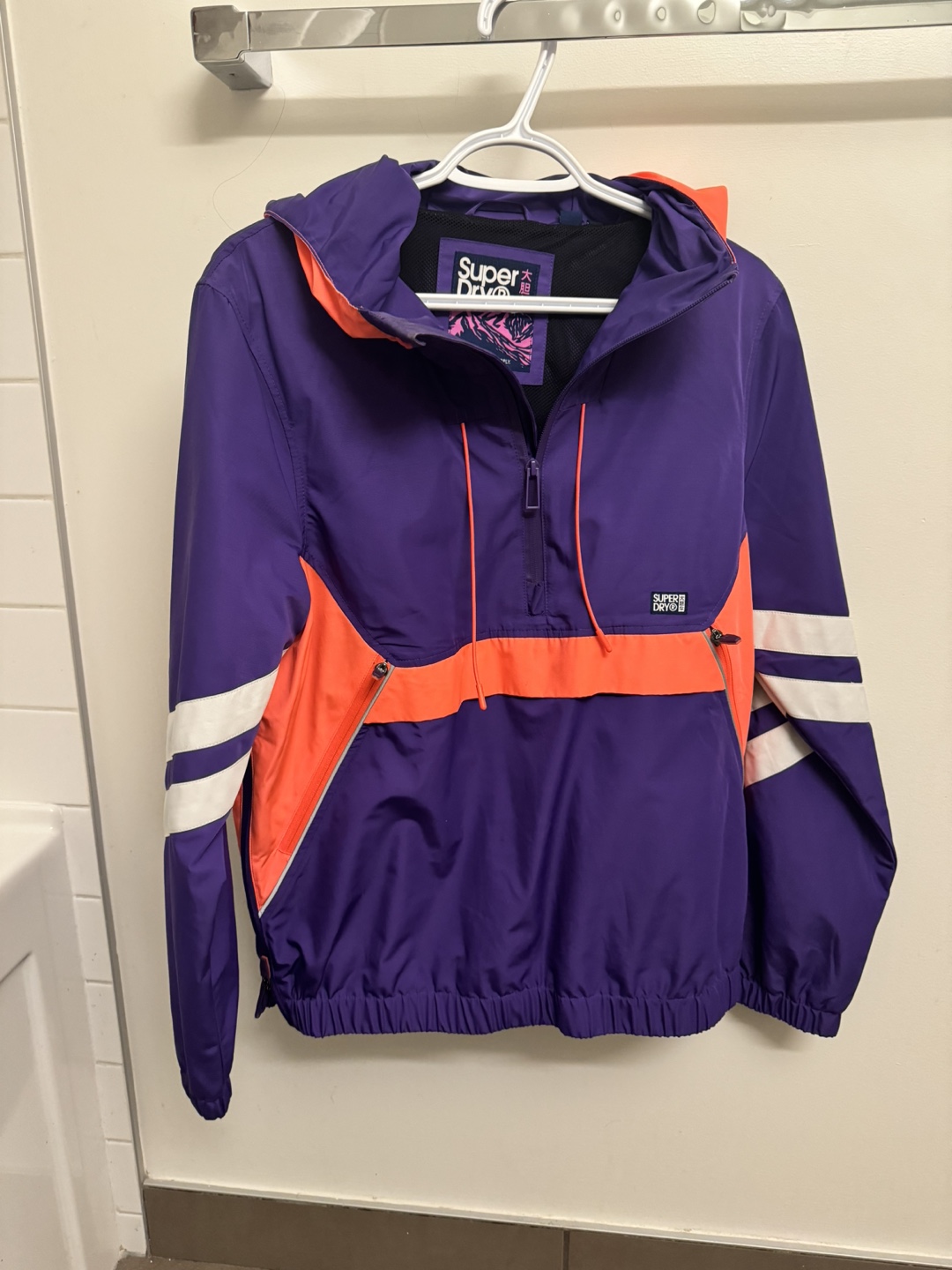 Retro Superdry Colour-Block Windbreaker Jacket rain proof - photo 2