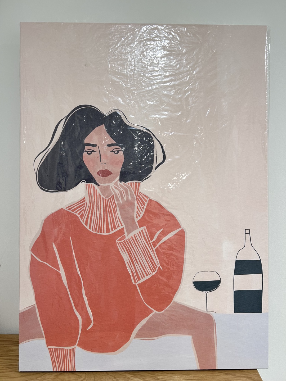 Stylish Wall Art Print - Woman with Wine