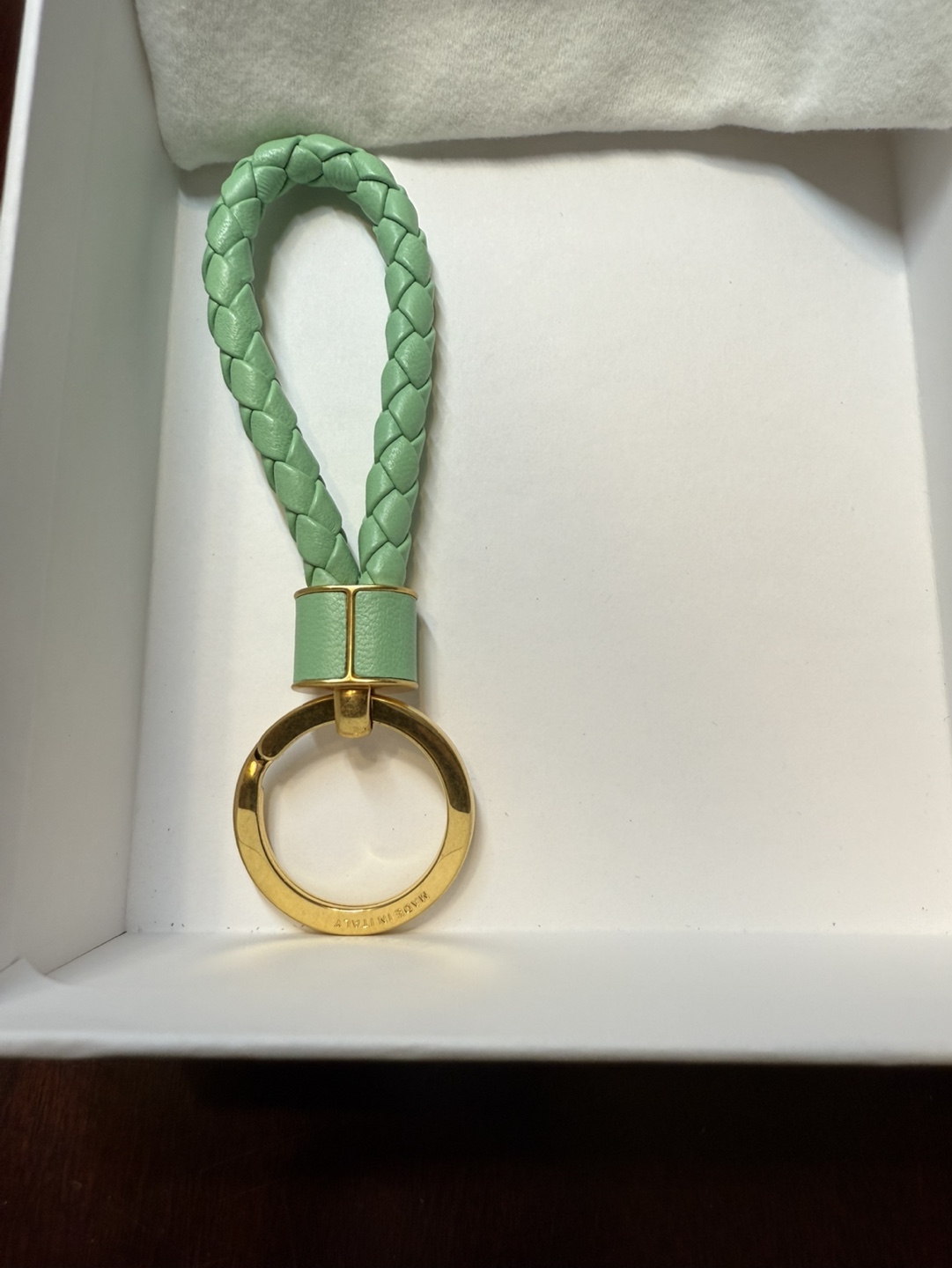 Bottega Veneta Green Leather Keychain - photo 2