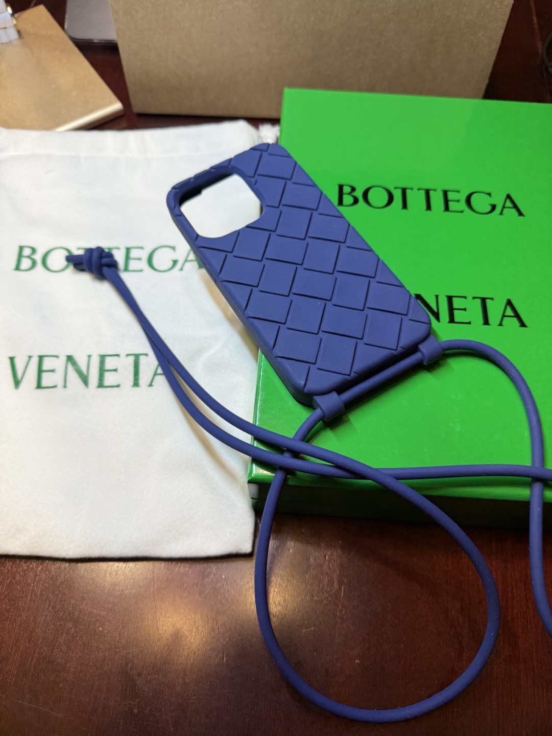 Bottega Veneta iPhone 14 Pro Rubber Phone Case with Strap
