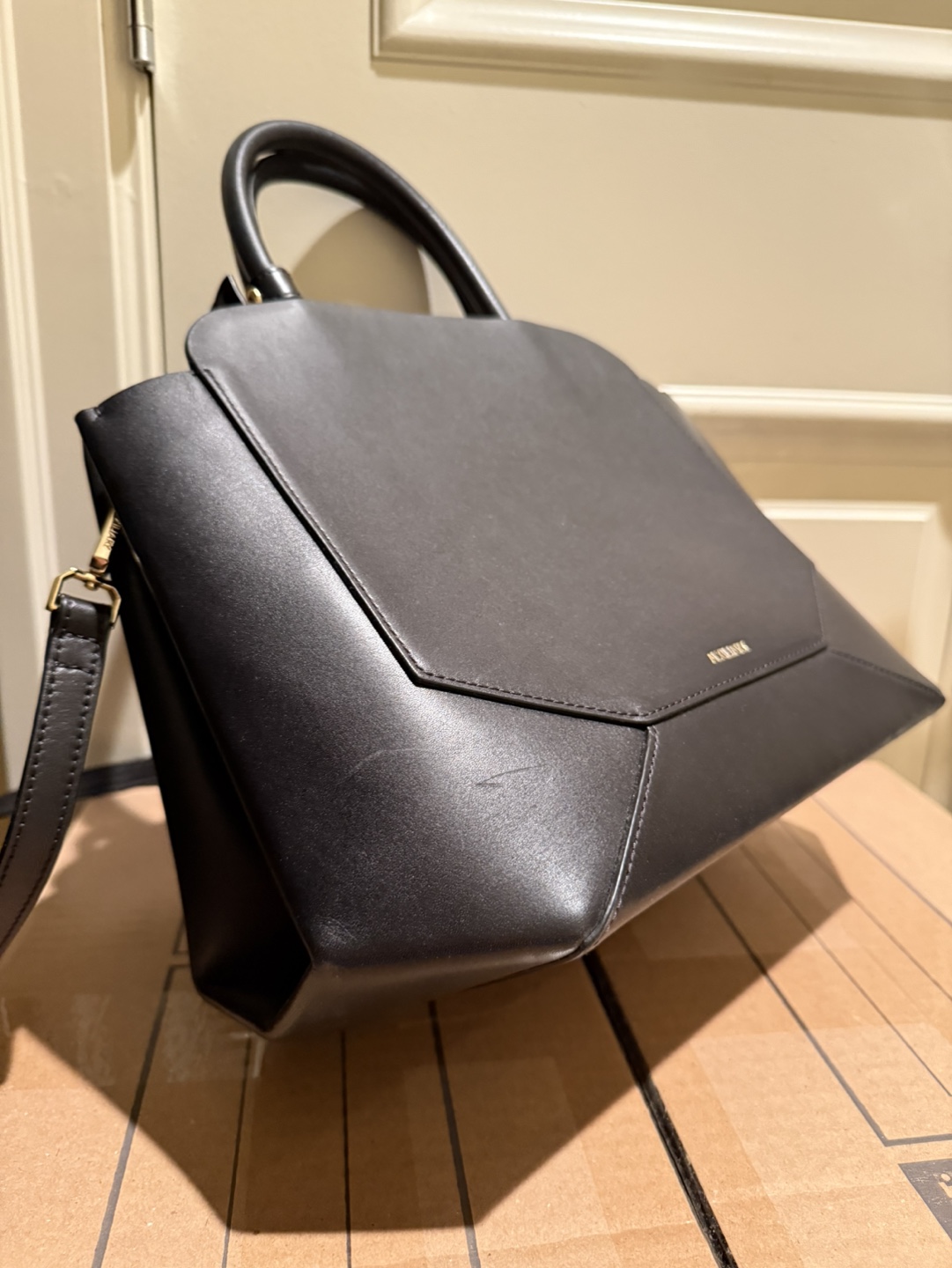 Auxillary Black Cow Leather Handbag - photo 2