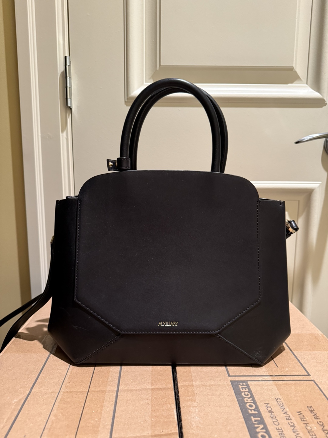 Auxillary Black Cow Leather Handbag