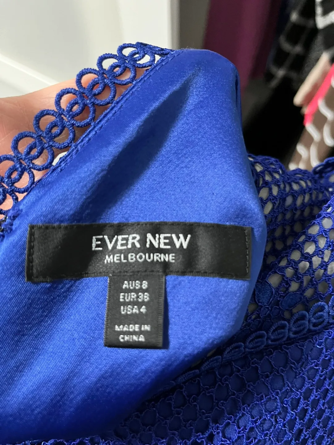 Ever New Melbourne Blue Lace Mini Dress Size 4 image indicator(3)