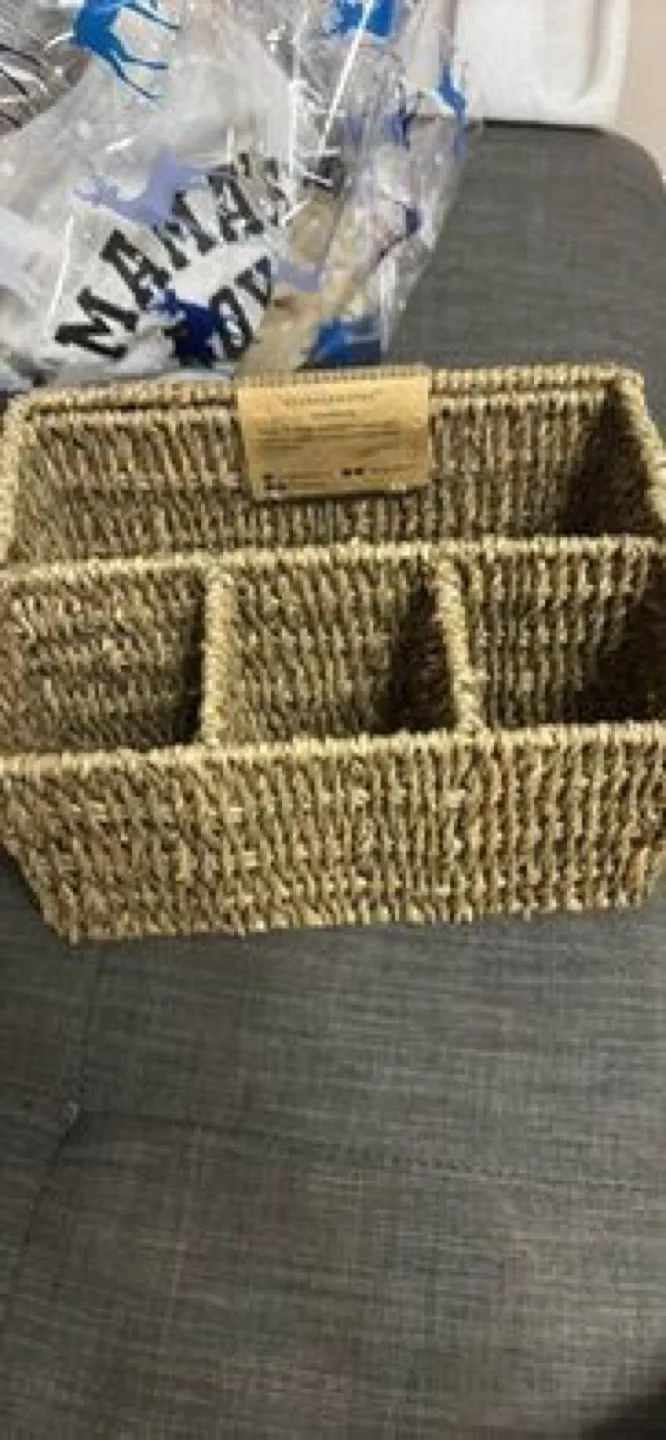 Reduced NEW high end Seagrass Organiser Basket with Handle image indicator(3)