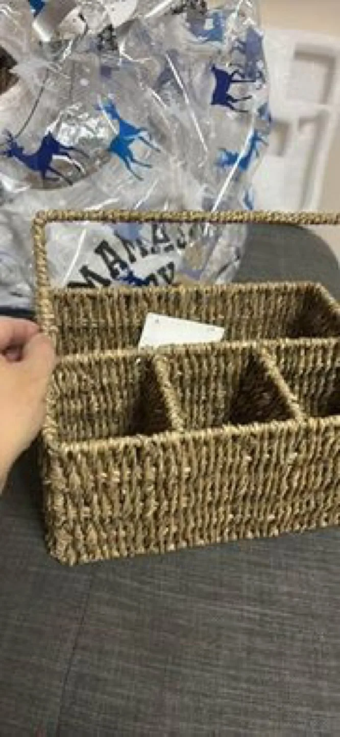 Reduced NEW high end Seagrass Organiser Basket with Handle image indicator(4)