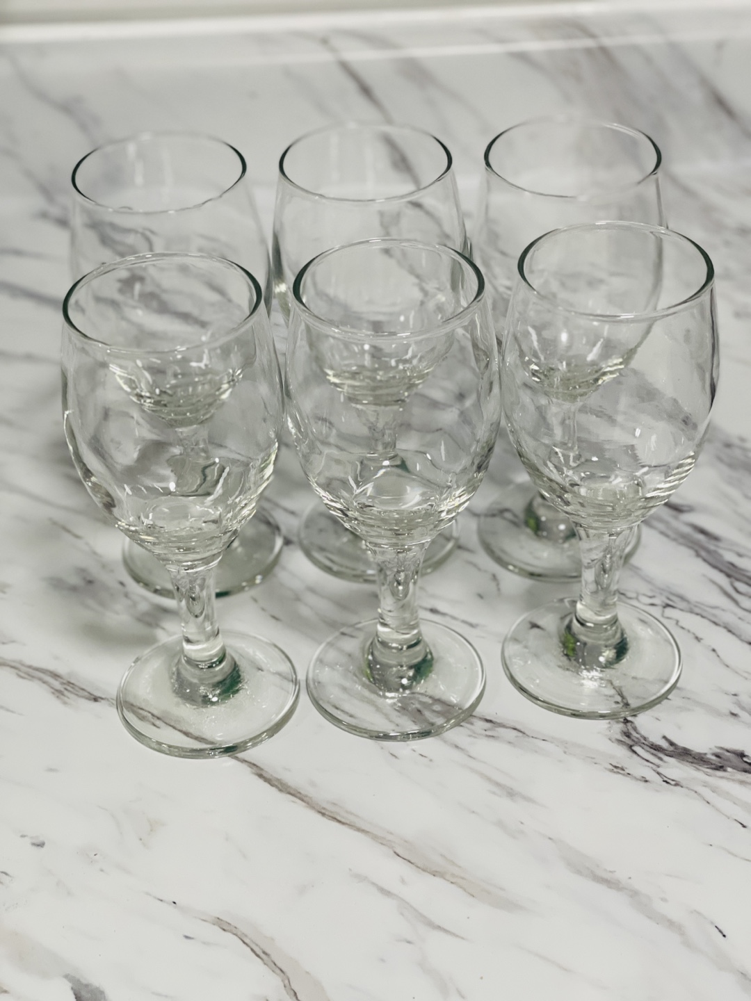 Set of Six Clear Glasses and tray  #freecycle - photo 2