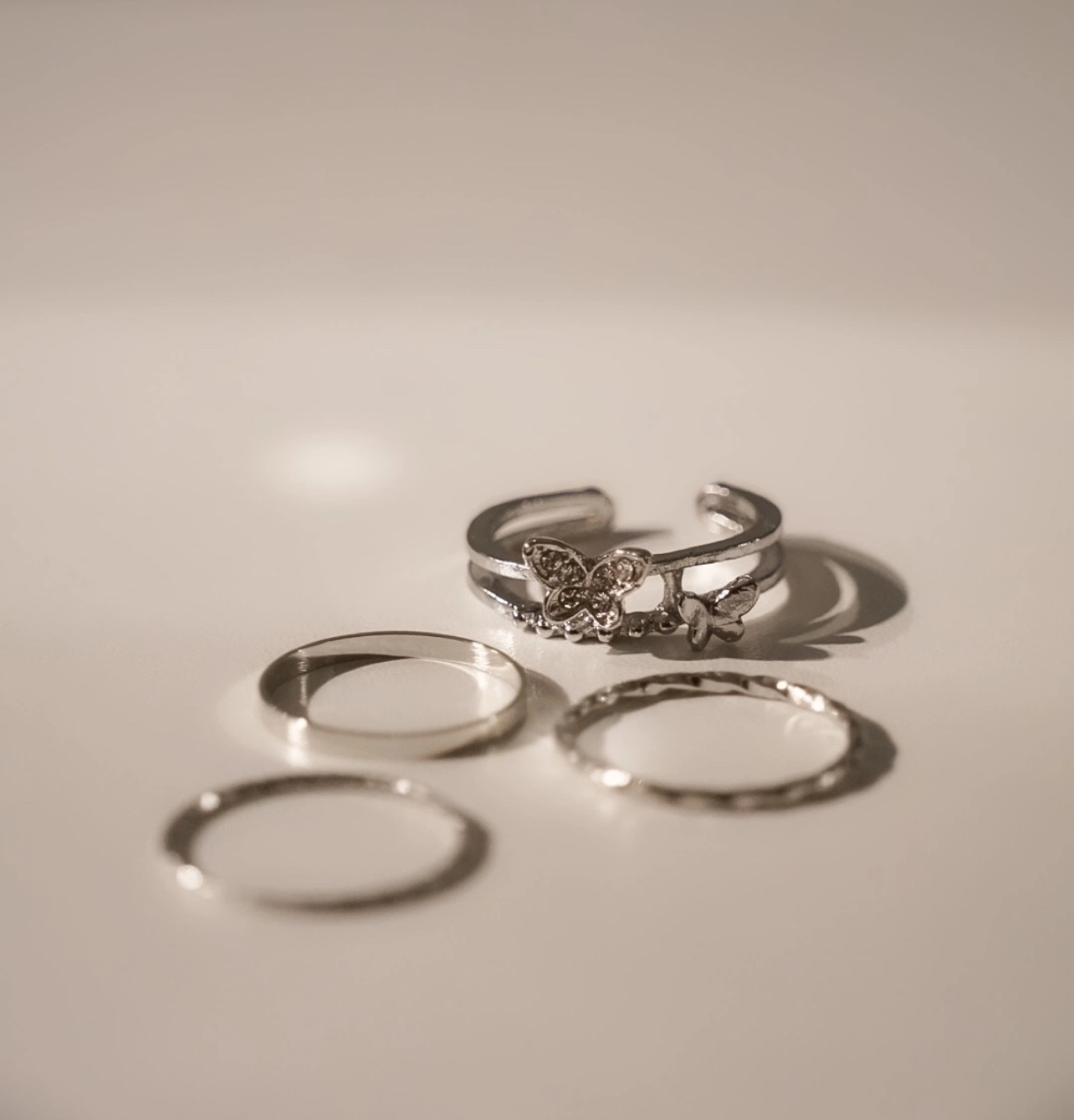 Silver Ring Set - Butterfly (925 silver) - photo 2
