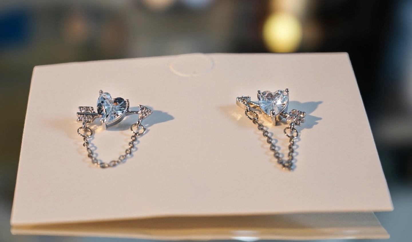 Cute Heart Arrow Earrings (925 silver)