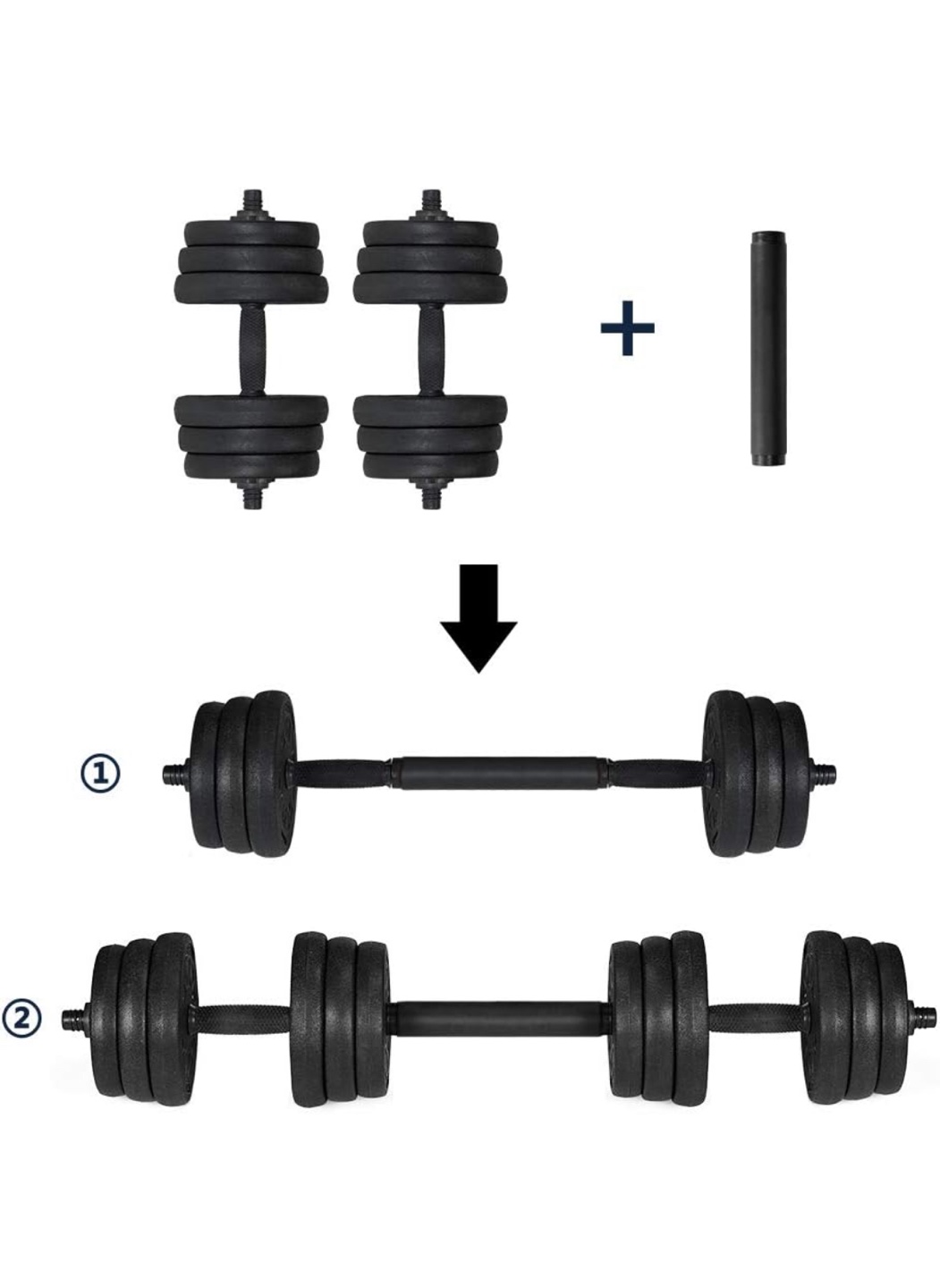 Dumbbell/Barbell Set & Ab roller wheel w/ knee pad - photo 3