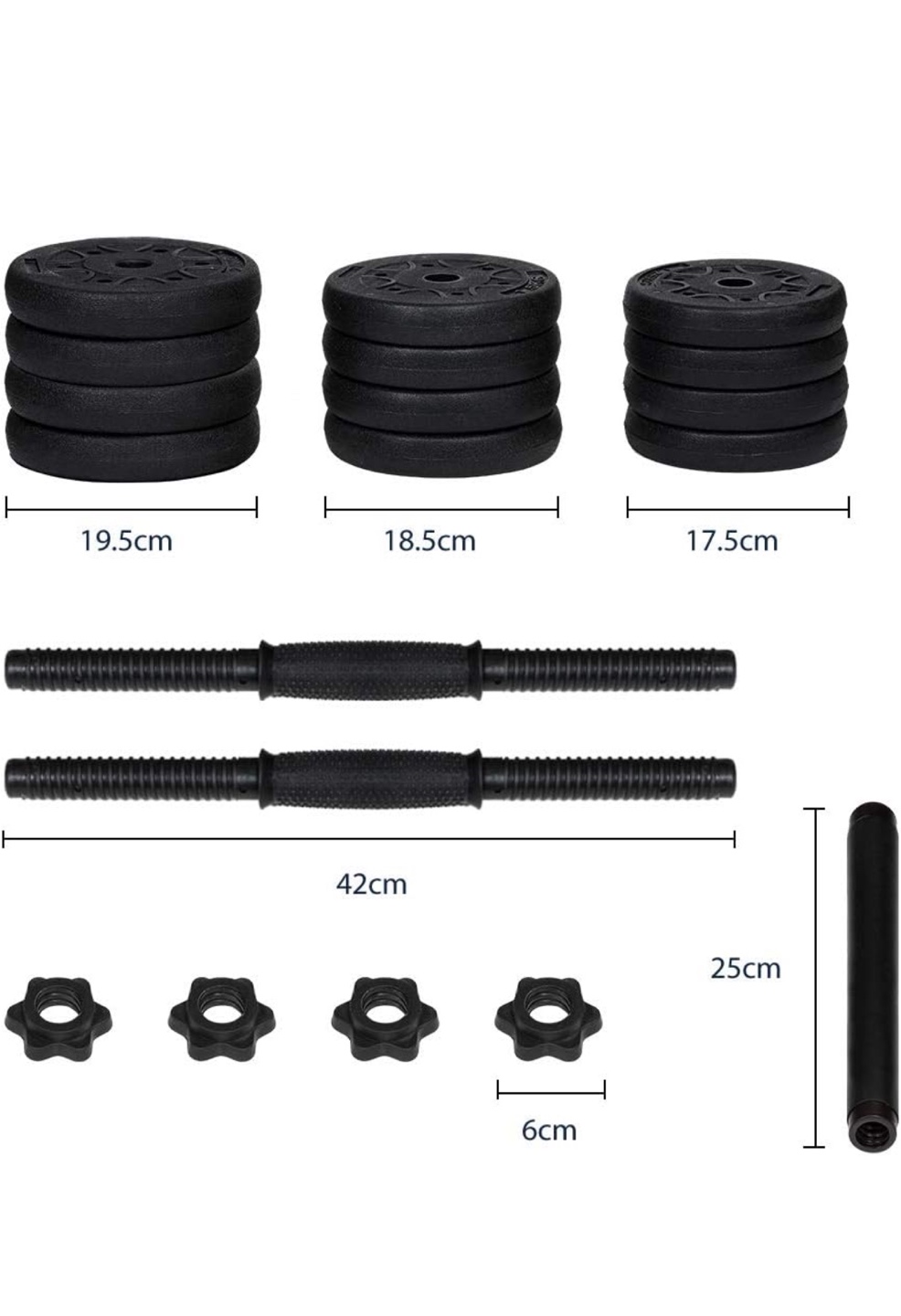 Dumbbell/Barbell Set & Ab roller wheel w/ knee pad - photo 2