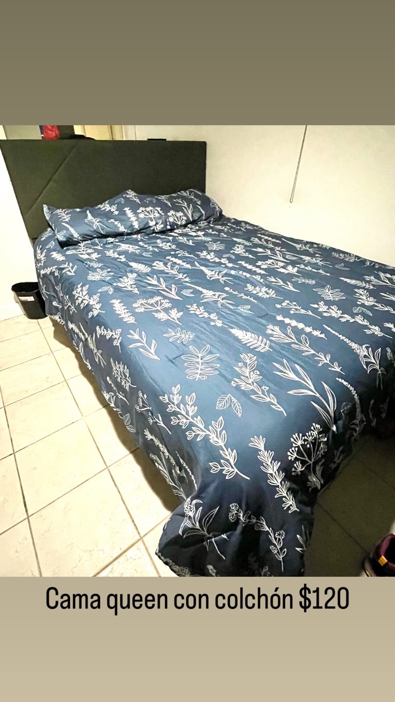 Queen Size Bed Frame with Mattress