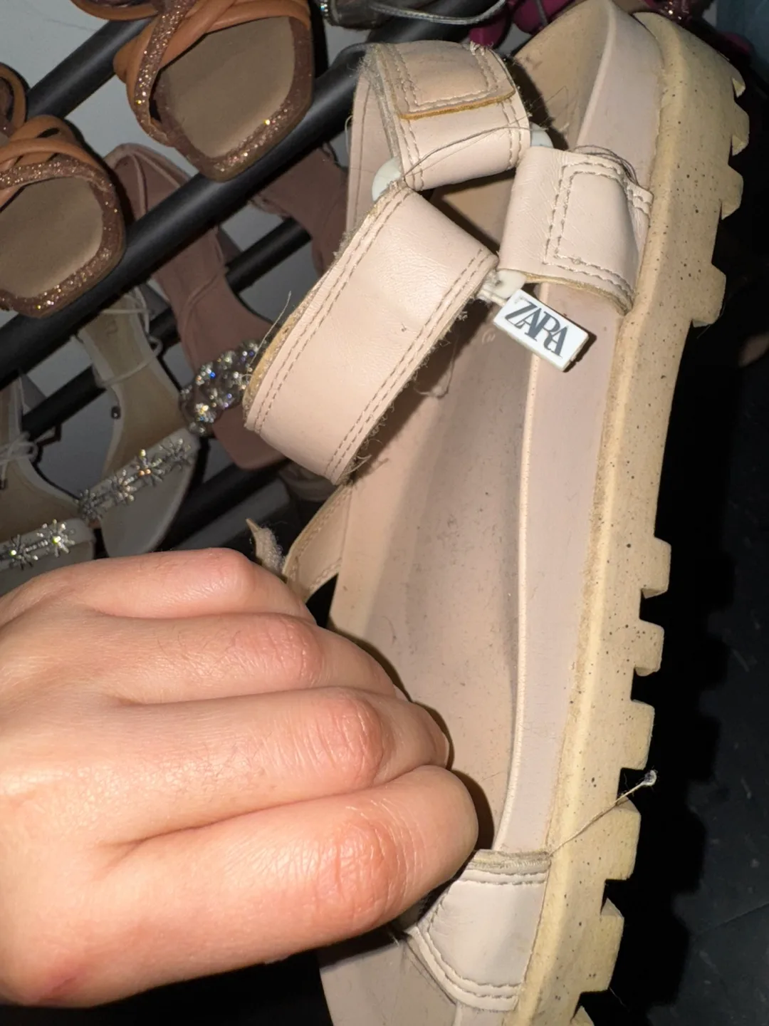 Zara light pink  Leather Sandals - Size 36 image indicator(3)