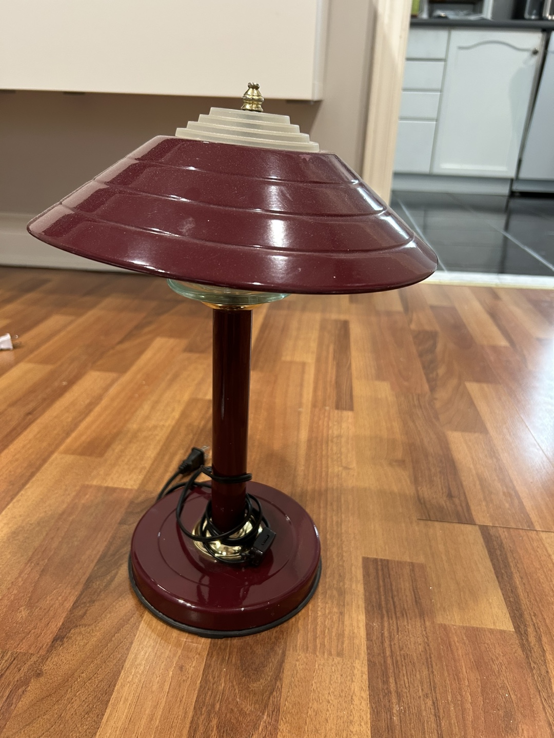 Two Desk Lamps - Red & Silver