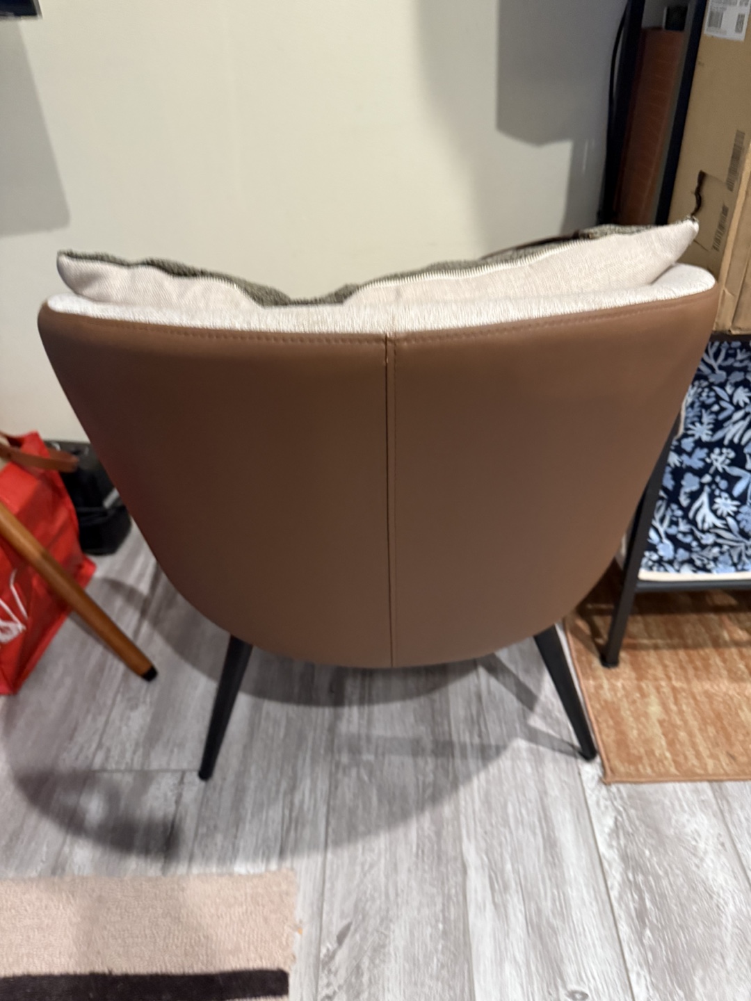 Modern Accent Chair with Brown Leather Accents - photo 2