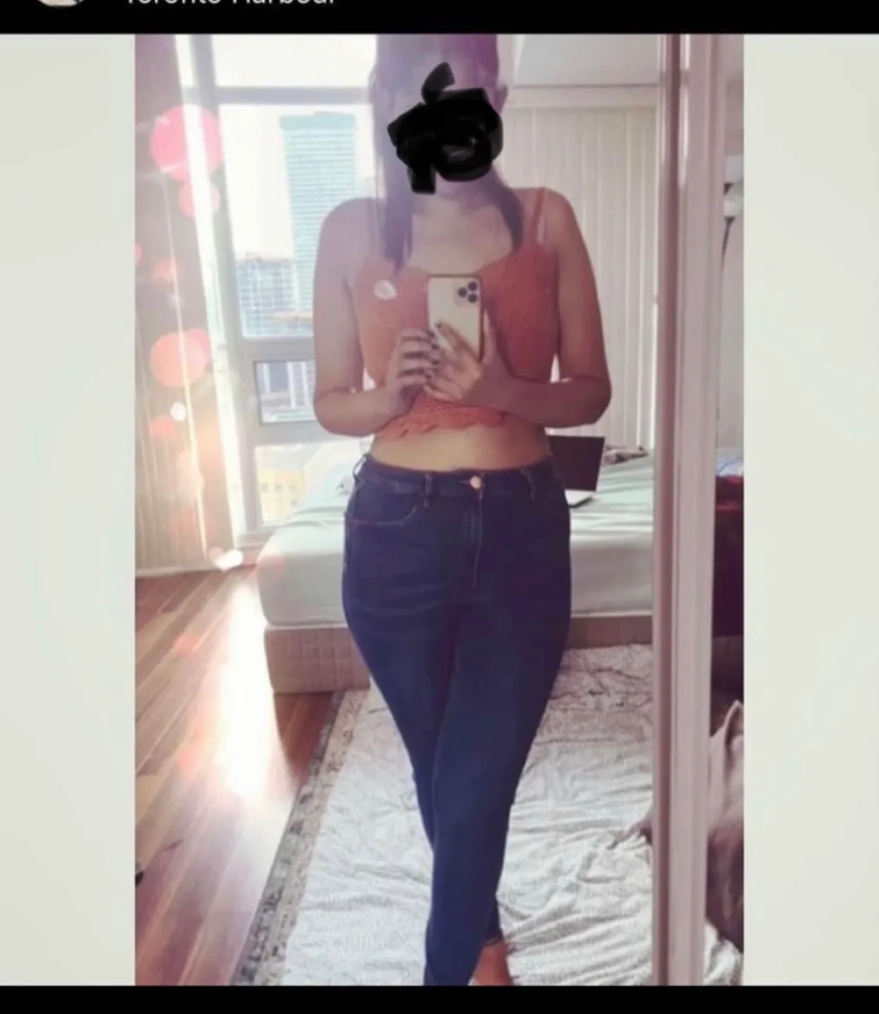 Orange Knit Crop Top Size M image indicator(2)