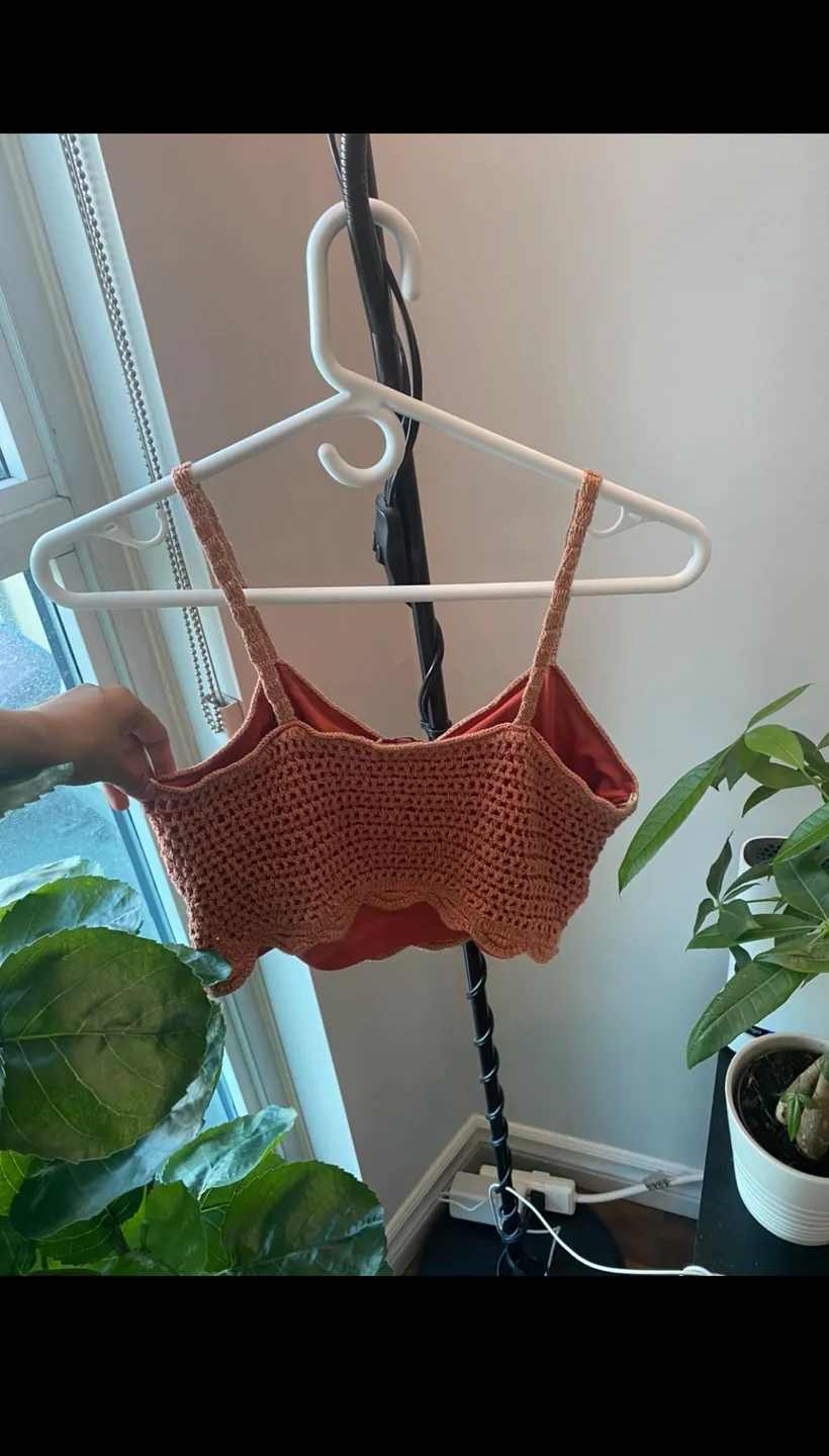 Orange Knit Crop Top Size M image indicator(3)