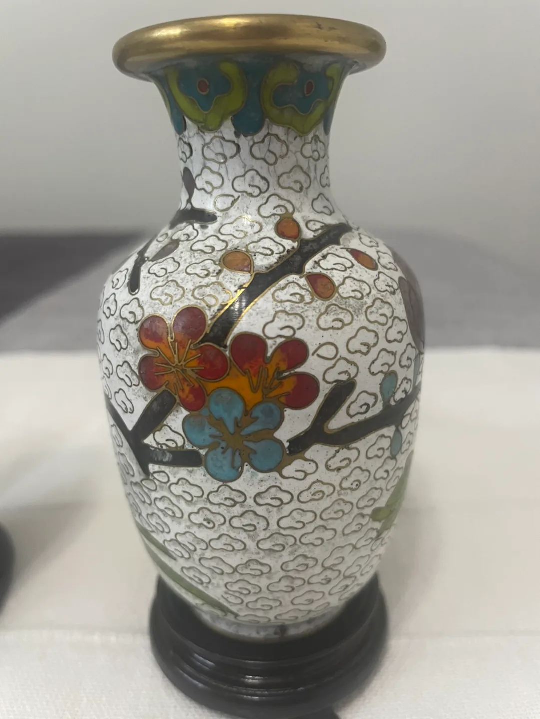 Pair of Cloisonné Vases with Stands image indicator(3)