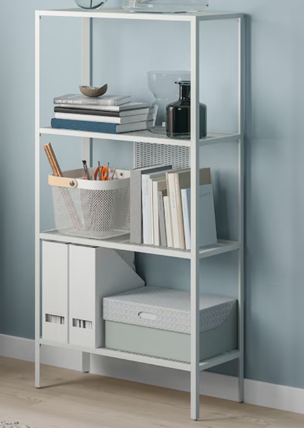 White Metal Shelving Unit - Four Shelves - photo 3