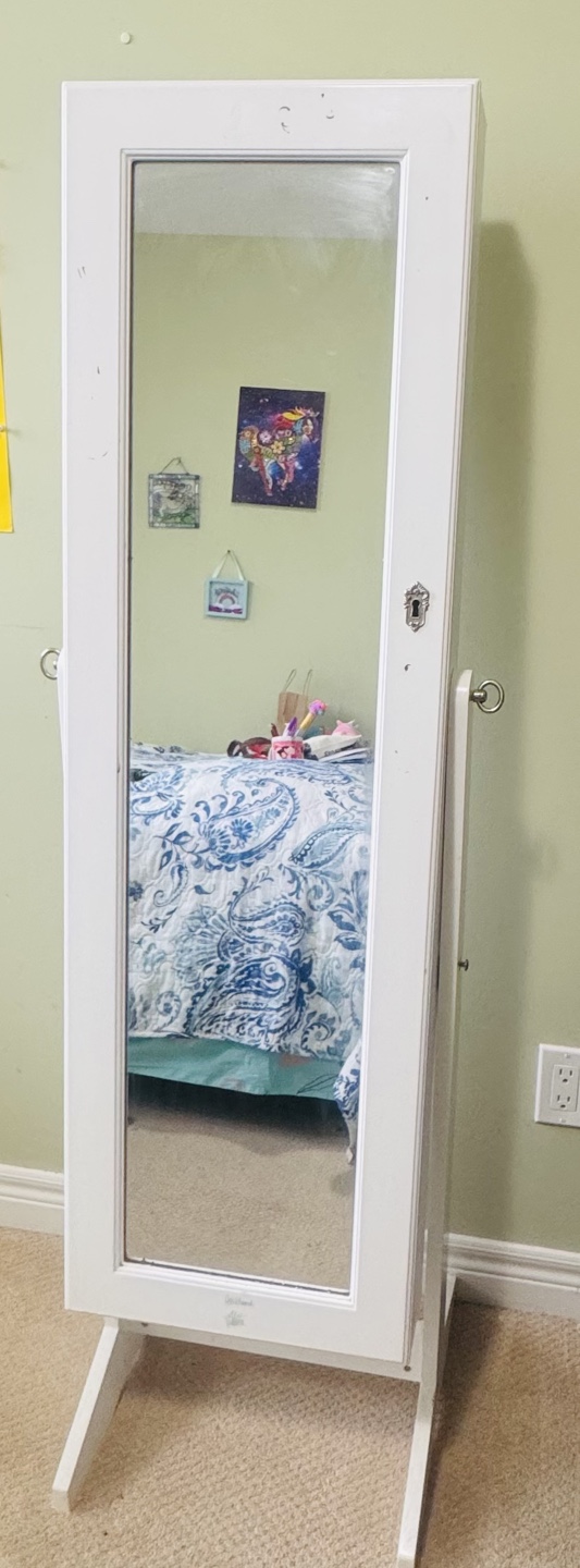 White Full Length Armoire Jewelry Mirror - photo 2