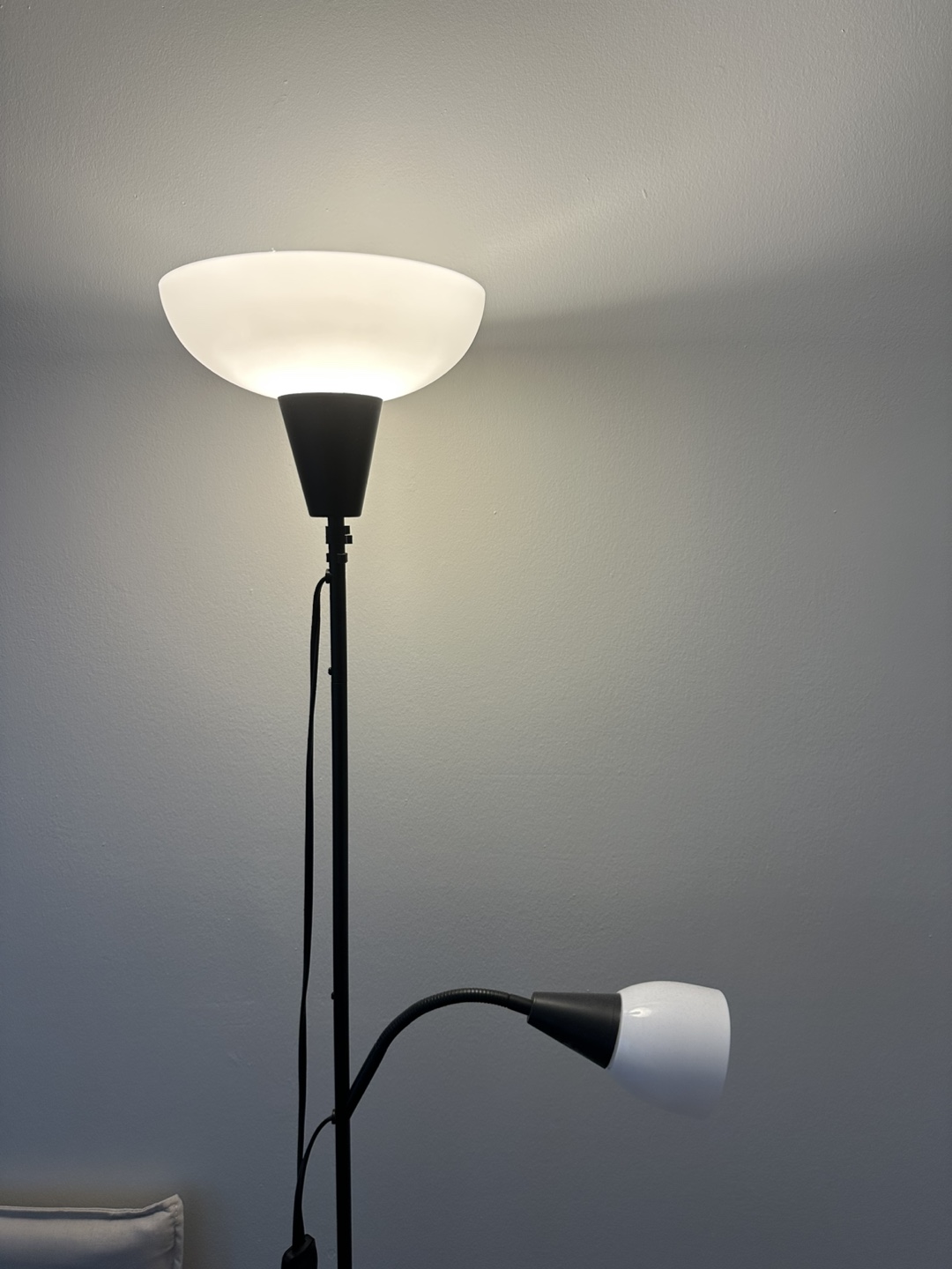 Black Floor Lamp with Reading Light