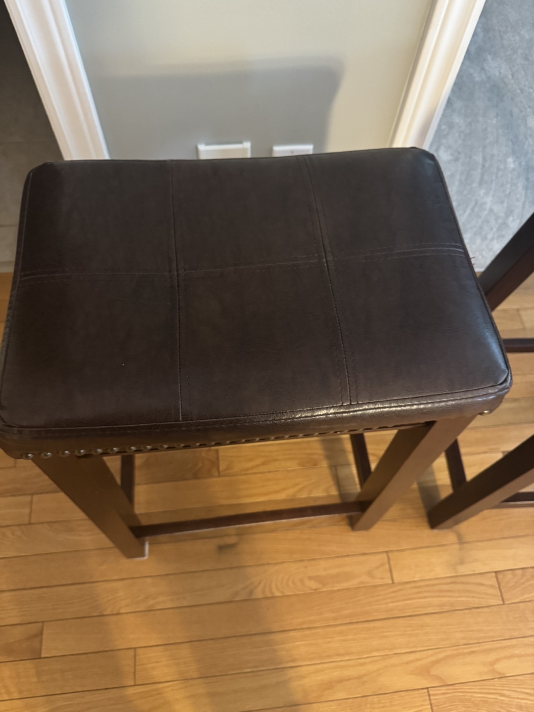 Pair of Brown Leatherette Bar Stools - photo 3