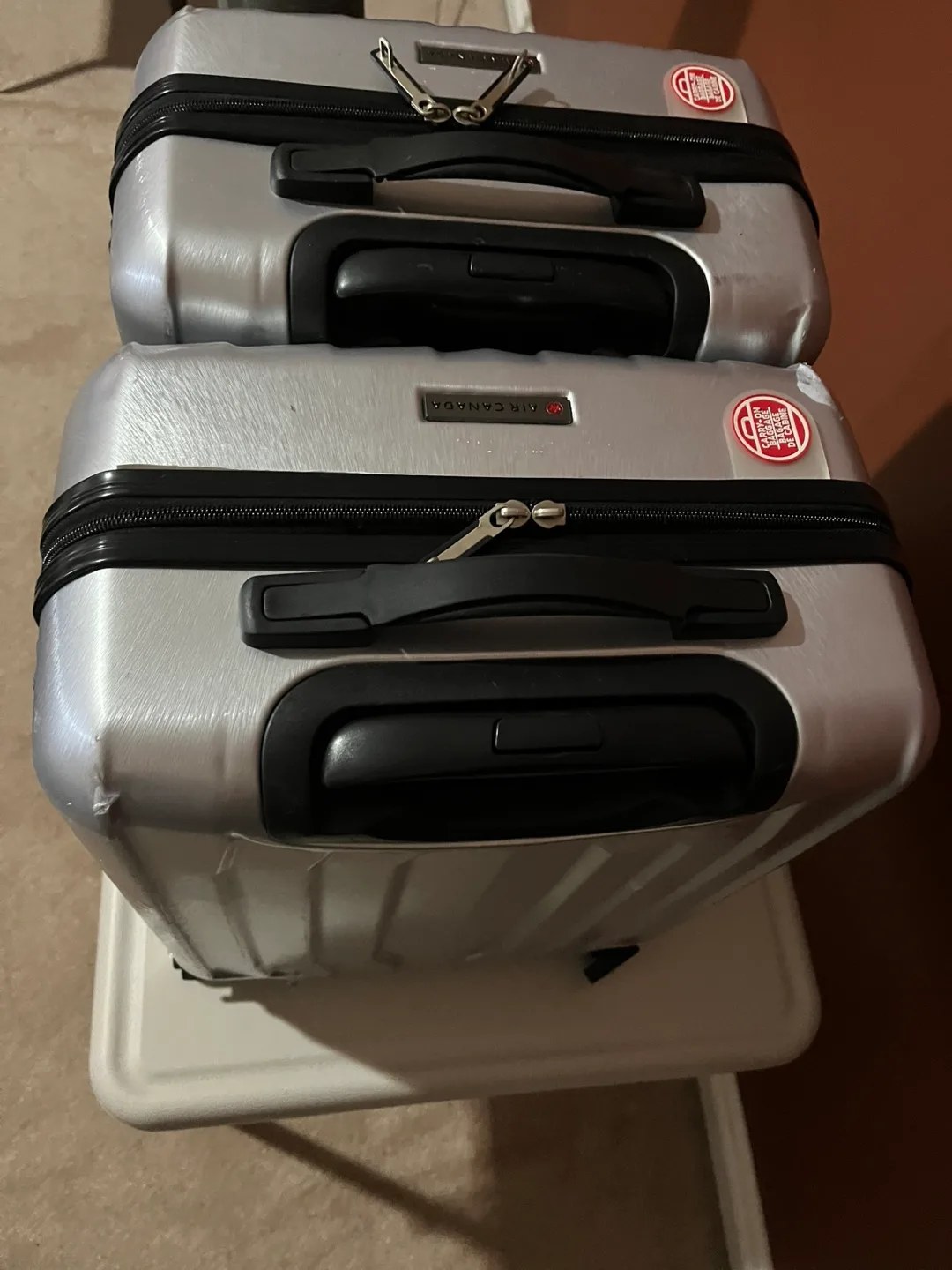 Pair of Silver Carry-on Suitcases thumbnail