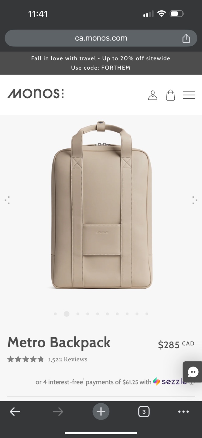 Monos Metro Backpack - Ivory Vegan Leather - photo 2