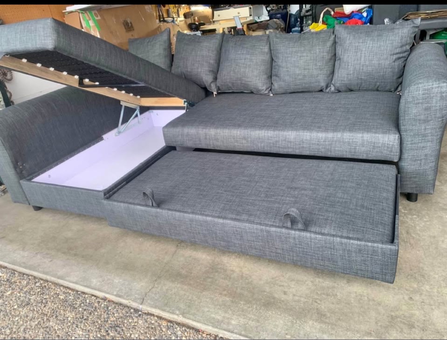 Grey Sectional Sofa with Storage - photo 2