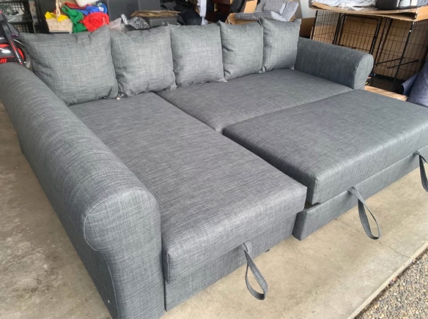 Grey Sectional Sofa with Storage