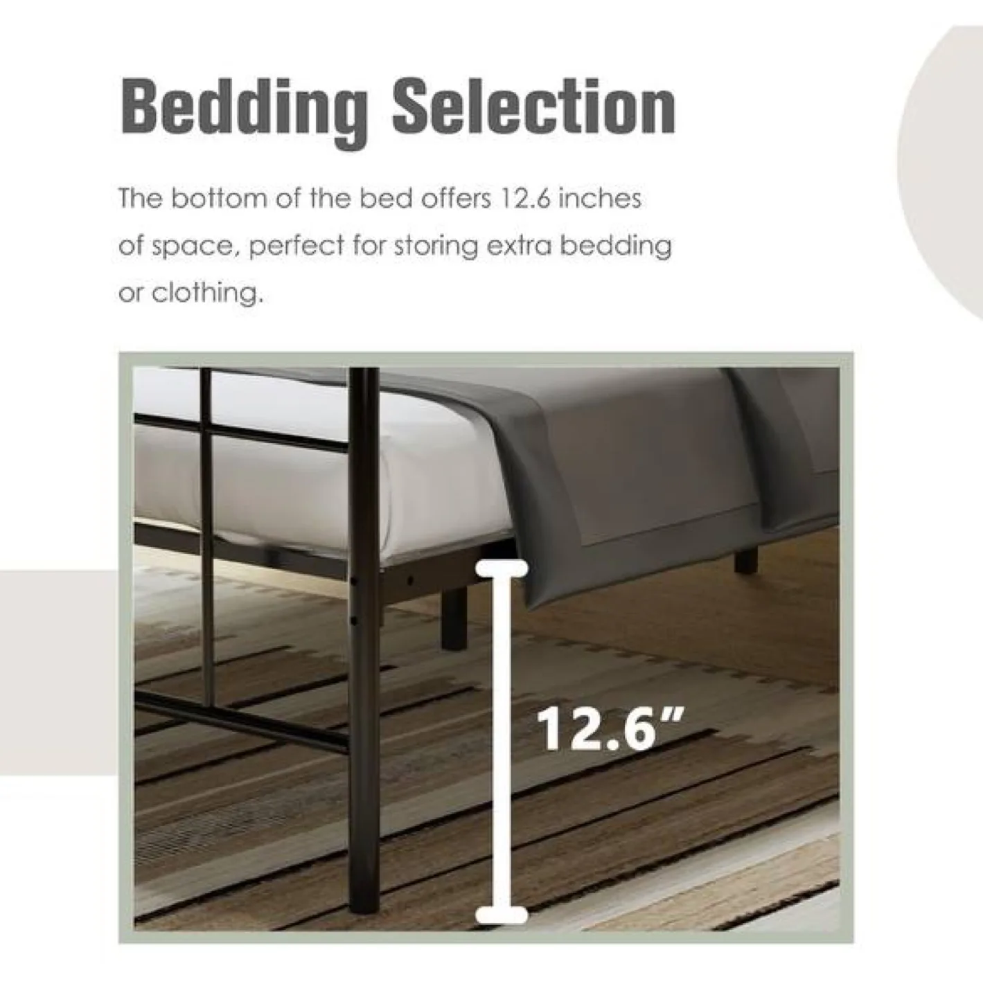 King Size Metal Platform Bed Frame - Black image indicator(3)