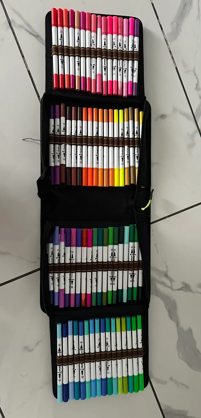 100 Color Dual Brush Markers: image indicator(5)