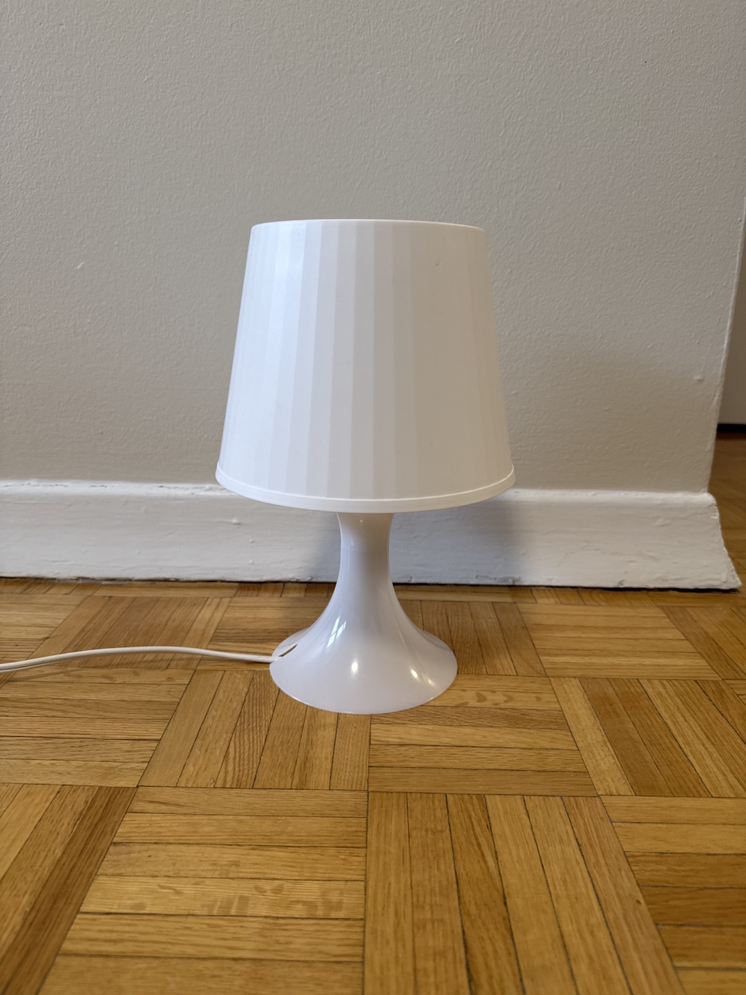 White Table Lamp with Bell Shade