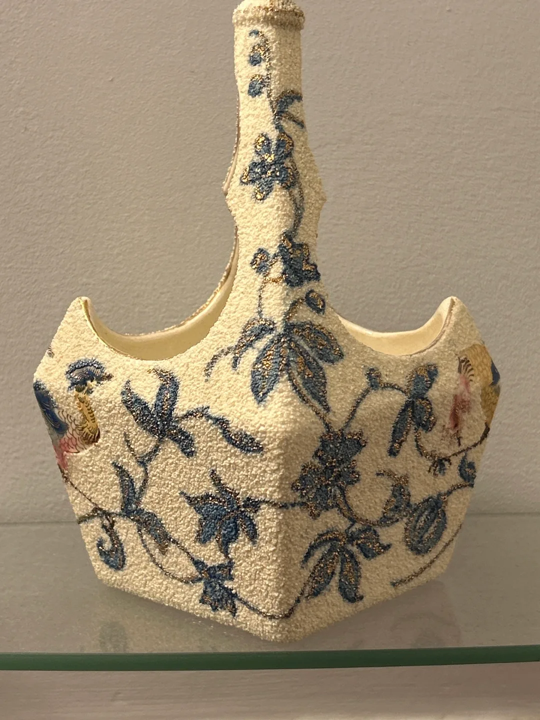 VTG Chinese Porcelain Bird Basket image indicator(2)