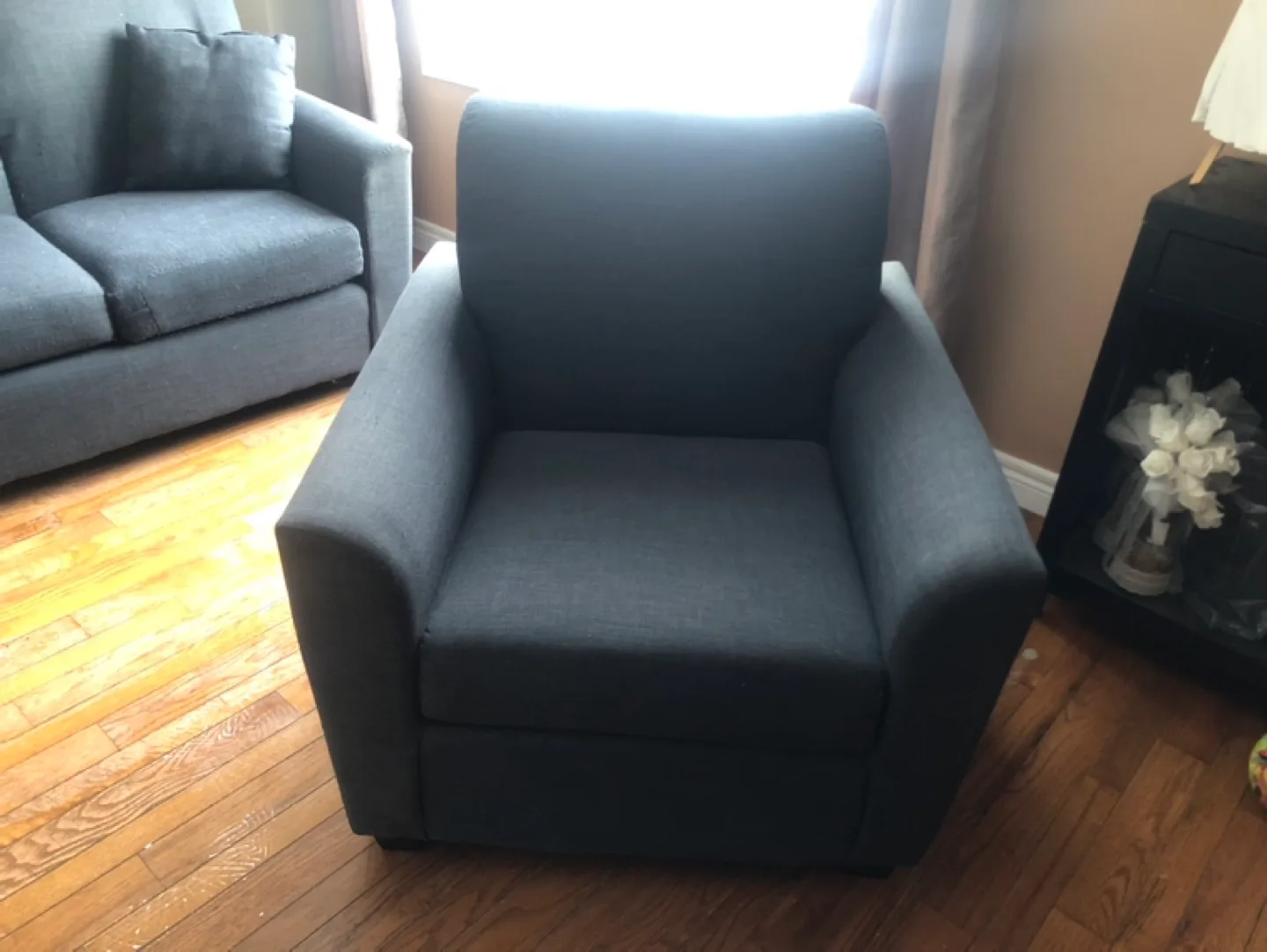 Dark Grey Fabric Sofa Set - Loveseat, Sofa & Armchair image indicator(2)