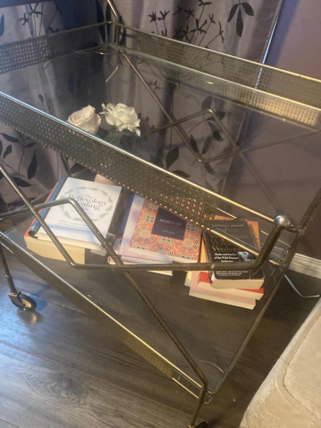 Gold Metal Bar Cart (Antique) - photo 3